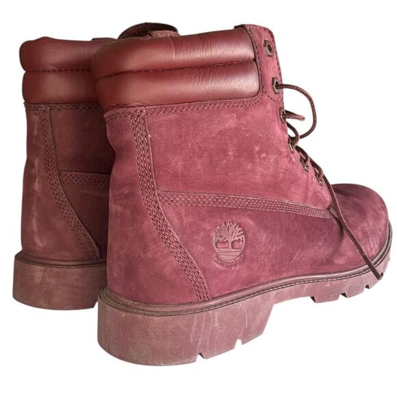 Women's Timberland Nubuck Leather Waterproof Lace-Up Combat Boot Size 10 Red - Picture 4 of 6